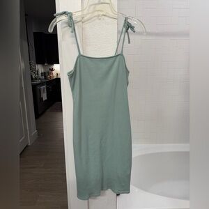 Wild Fable Sage Green Tie-Strap Midi Dress